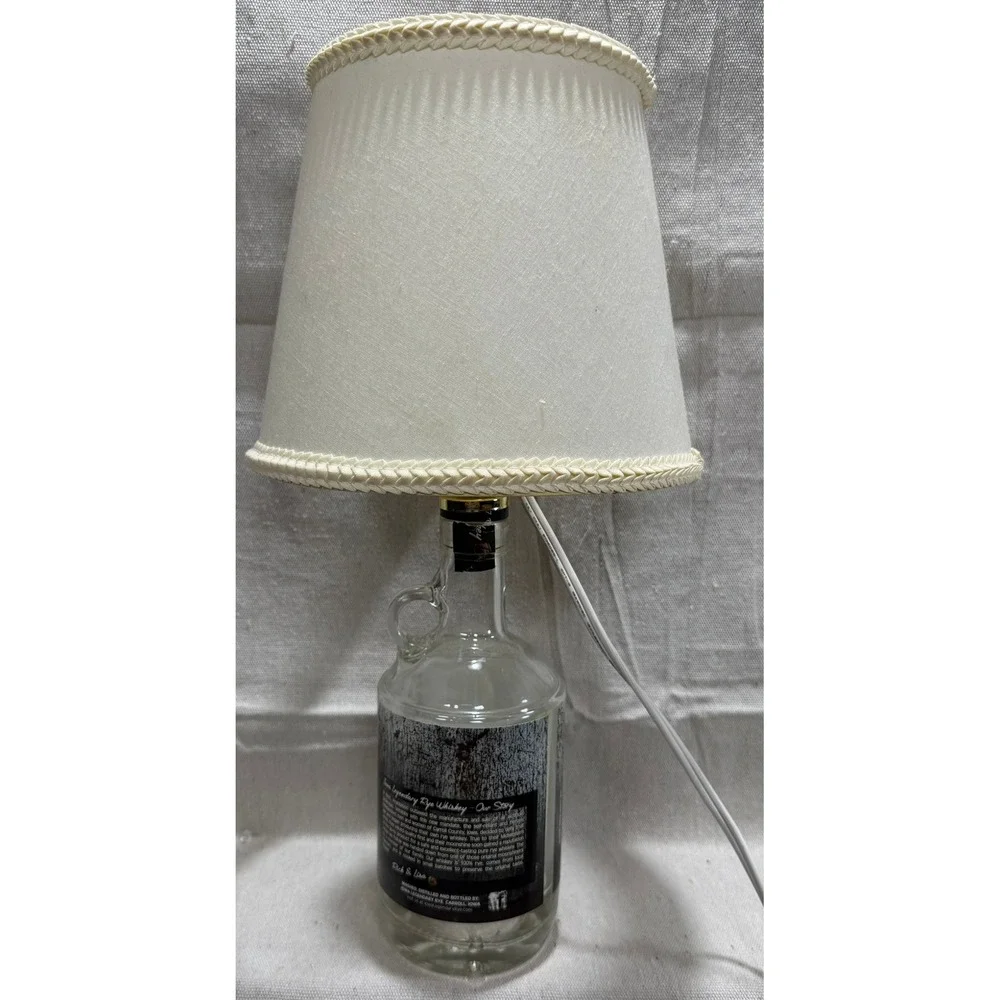 Iowa Legendary Rye Whiskey Bottle Lamp Rustic Table Decor 17in Tall White